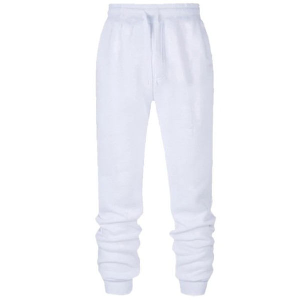 Heren casual joggingbroeken sportbroeken voor hardlopen, joggen, losse broeken voor heren, comfortabele kleding voor in de sportschool wit S