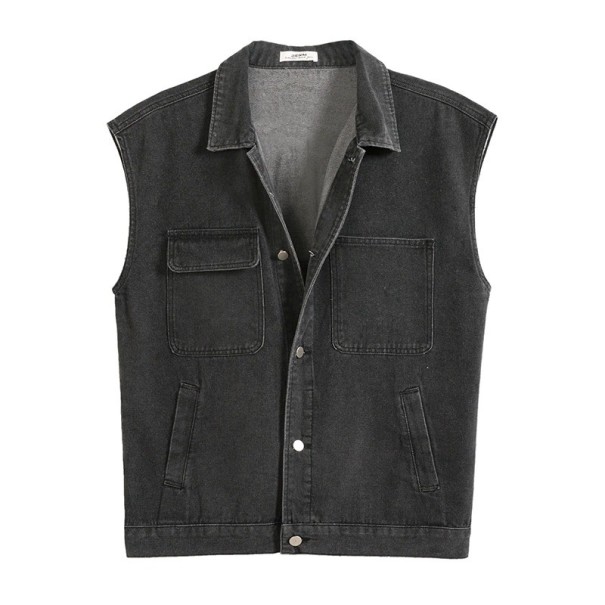 Heren denim vest F1316 zwart XS
