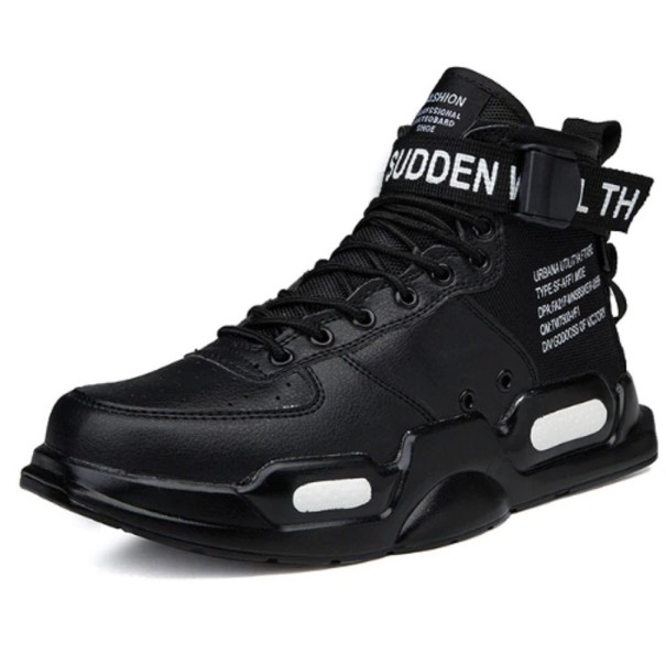 Heren enkelsneakers zwart 41