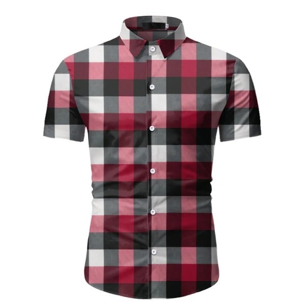 Heren geruit overhemd F470 rood XS