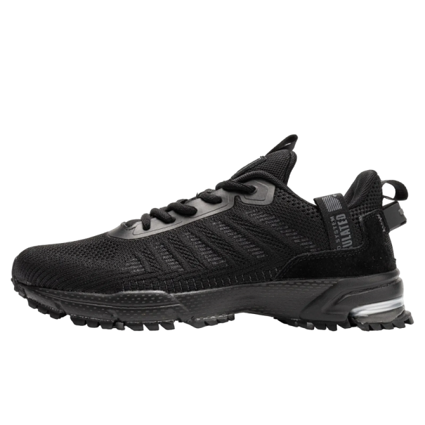 Heren hardloopschoenen Antislipzool Heren sportschoenen Ademend Zacht zwart 45