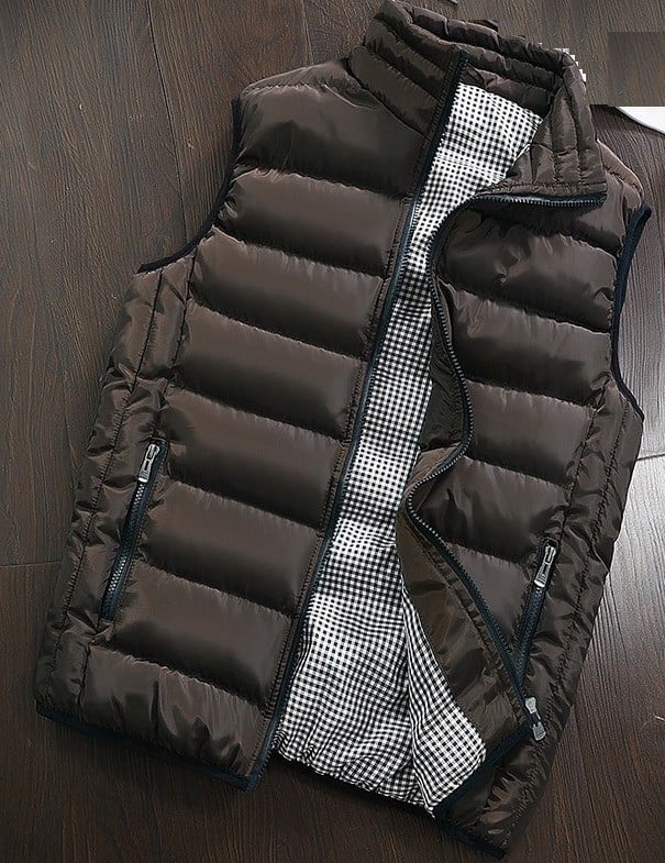 Heren herfstvest bruin XS