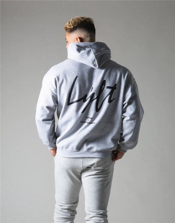 Heren hoodie F100 lichtgrijs XL