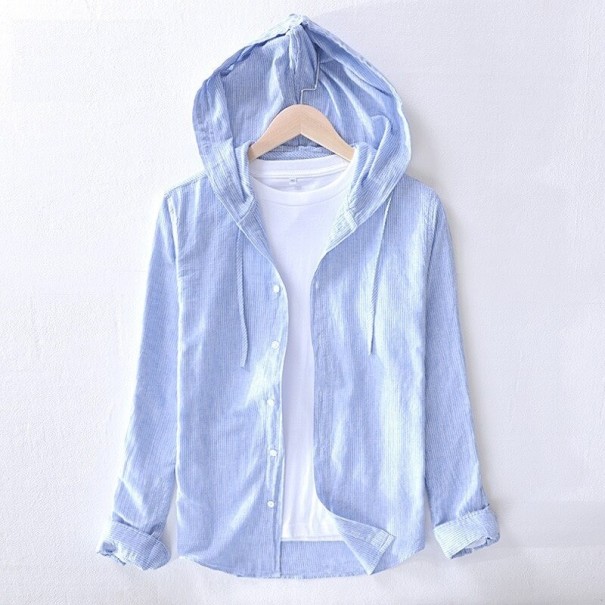 Heren hoodie met capuchon F485 lichtblauw XS