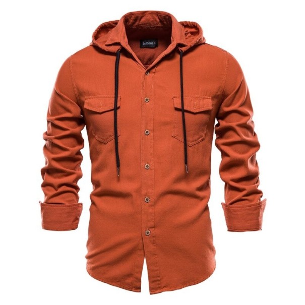 Heren hoodie met capuchon F508 oranje XXS