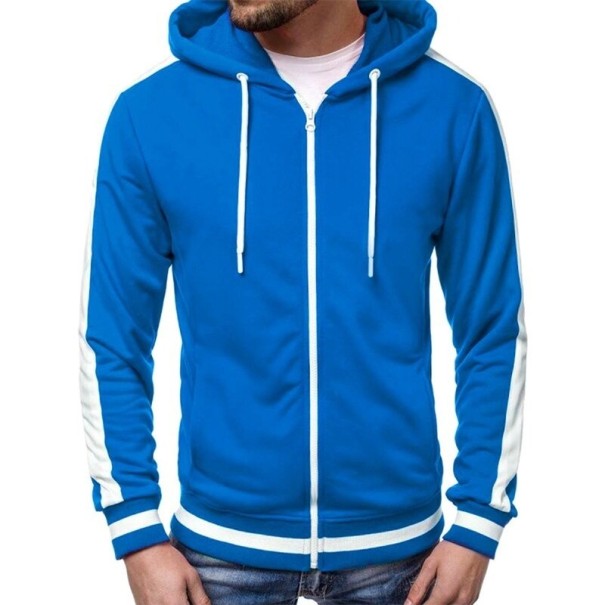 Heren hoodie met rits F14 blauw S
