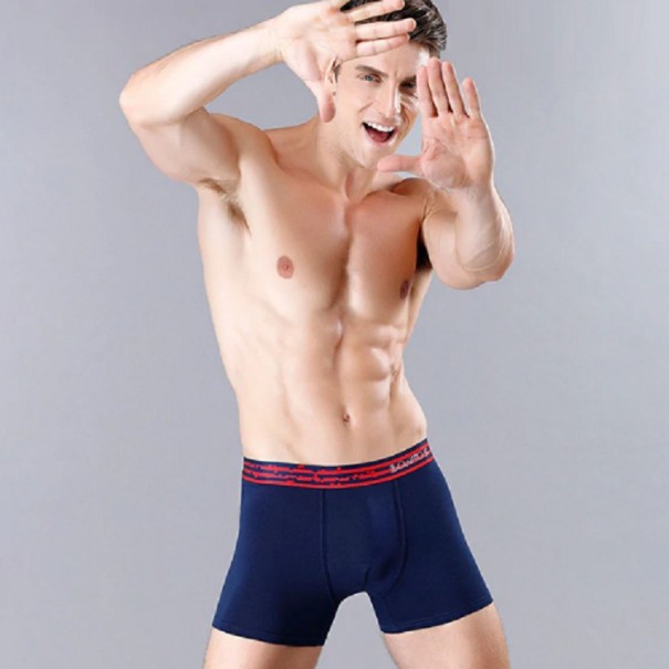 Heren katoenen boxershorts donkerblauw S