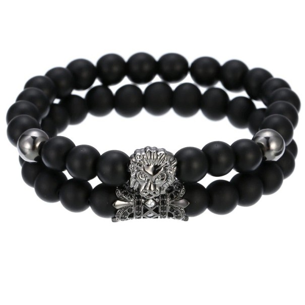 Heren kralenarmband 2 stuks H514 zwart 4