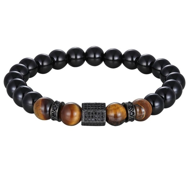 Heren kralenarmband H293 zwart