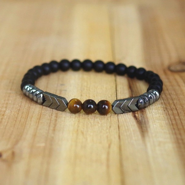 Heren kralenarmband H395 19 cm