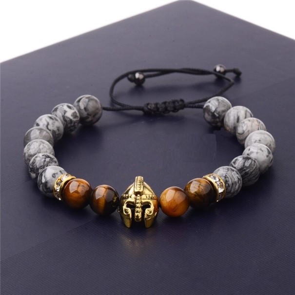 Heren kralenarmband met helm