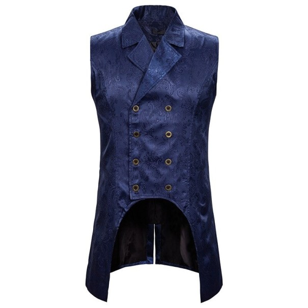 Heren lang vest donkerblauw L