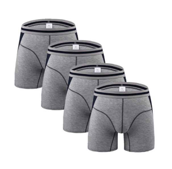 Heren lange boxershorts - 4 stuks A1717 grijs XS