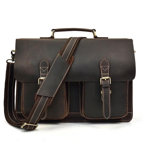 Heren laptoptas T458 donkerbruin L