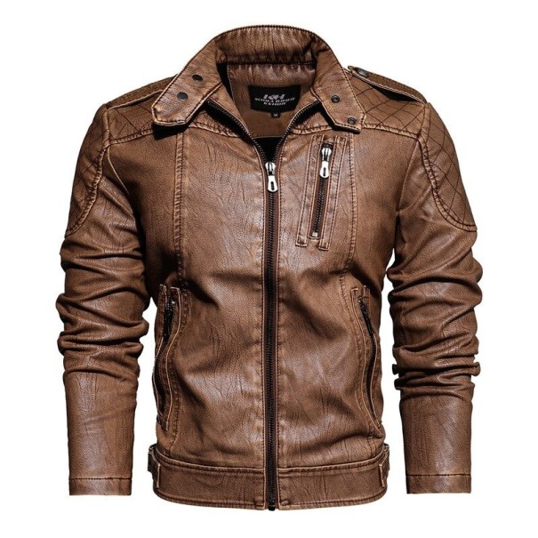 Heren leren jas F1058 bruin L 1