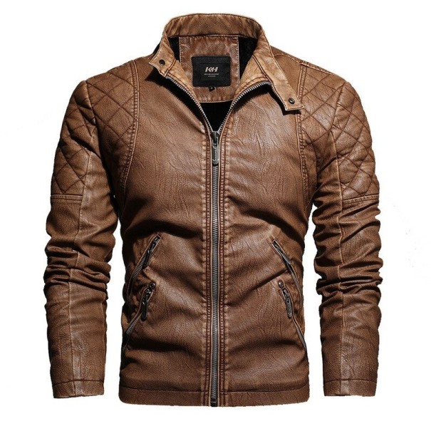Heren leren jas F1058 bruin L 5