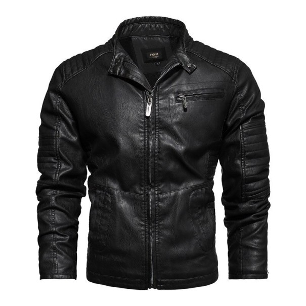 Heren leren jas F1058 zwart S 4