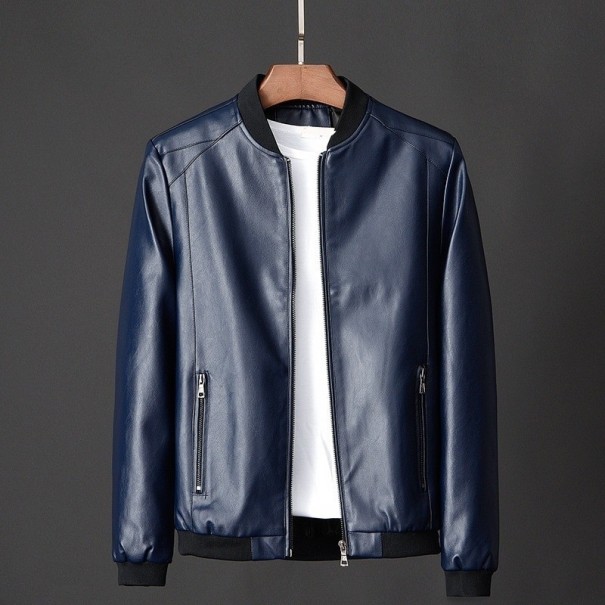 Heren leren jas F1090 donkerblauw XS