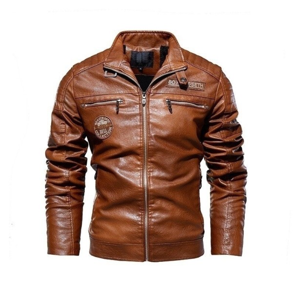 Heren leren jas F1147 bruin L