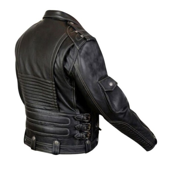 Heren leren jas F341