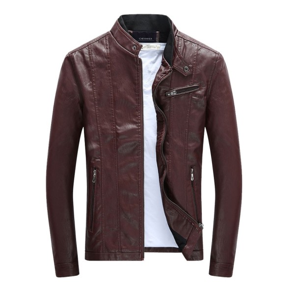 Heren leren jas Jack J2066 wijnrood M
