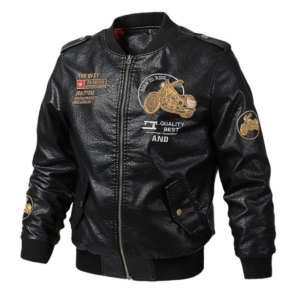 Heren leren jas S34 zwart XXL