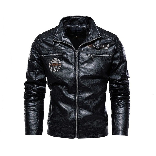 Heren leren jas S44 zwart M