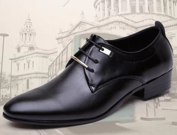Heren leren lage schoenen J1479 zwart 38
