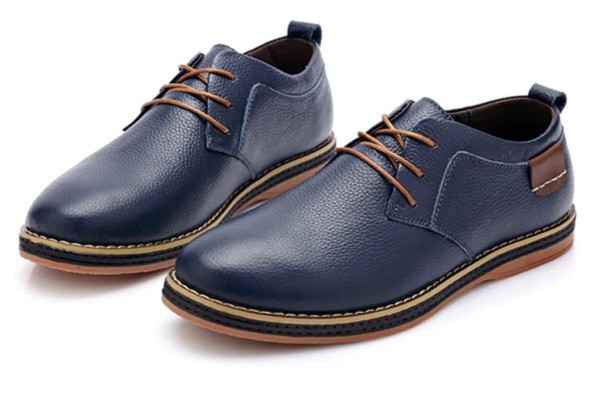 Heren leren lage schoenen J2125 blauw 43