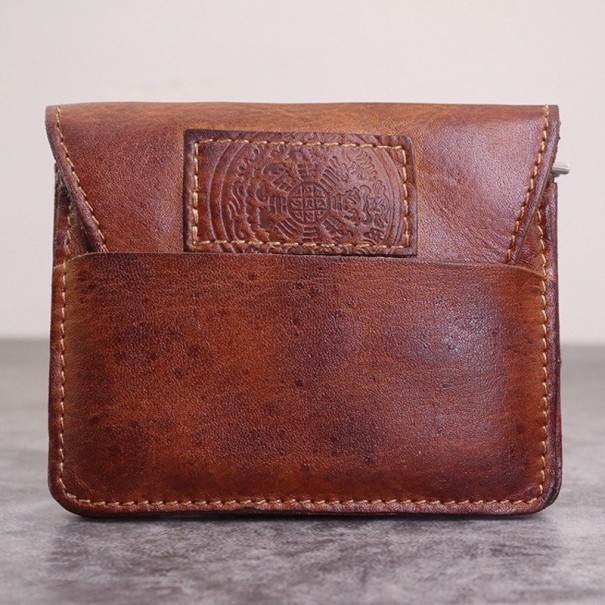 Heren leren portemonnee klein M639 bruin