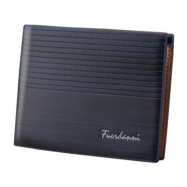 Heren leren portemonnee M418 donkerblauw