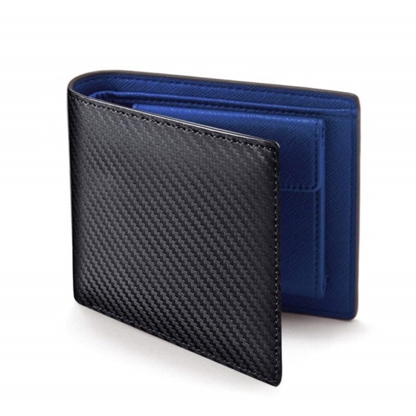 Heren leren portemonnee M490 blauw