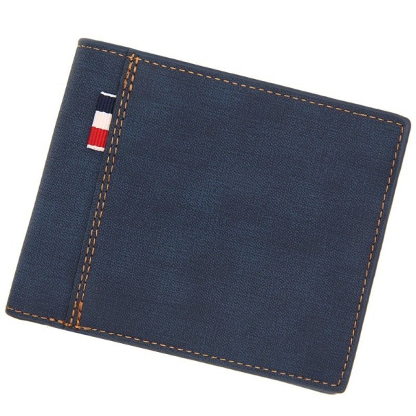 Heren leren portemonnee M492 donkerblauw