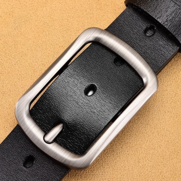 Heren leren riem L271 zwart 115 cm 6