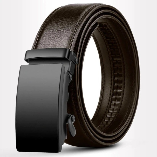 Heren leren riem L286 donkerbruin 130 cm