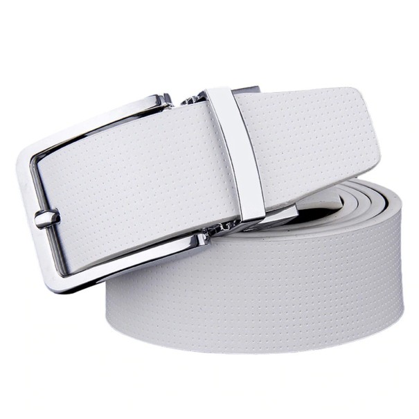 Heren leren riem L307 wit 120 cm