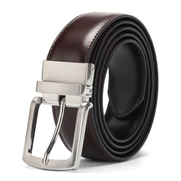 Heren leren riem L309 donkerbruin 130 cm