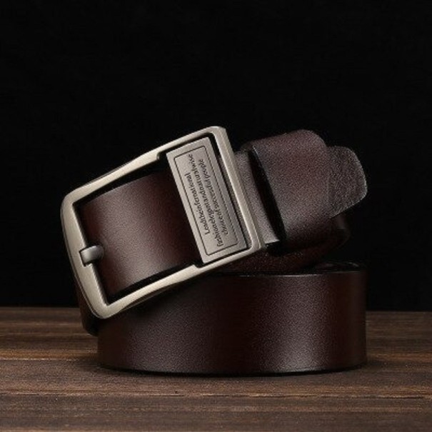 Heren leren riem L409 donkerbruin 105 cm 2