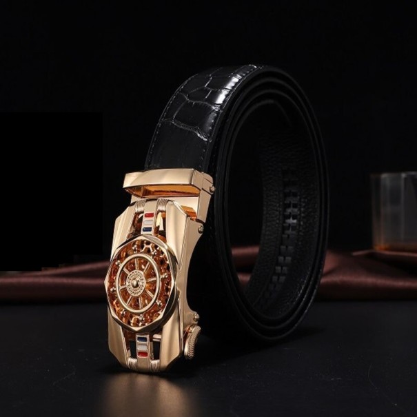 Heren leren riem L427 100 cm 4