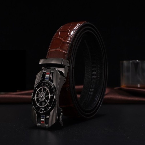 Heren leren riem L427 100 cm 8