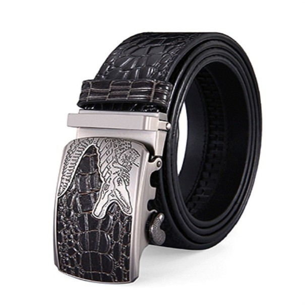 Heren leren riem met krokodil L428 120 cm 3
