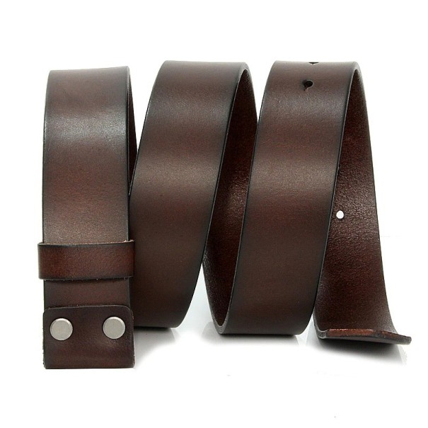 Heren leren riem zonder gesp L397 koffiekleur 110 cm