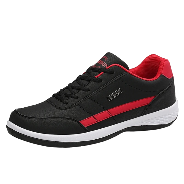 Heren leren schoenen antislipzool heren gevulkaniseerde sneakers ademend zwart 42