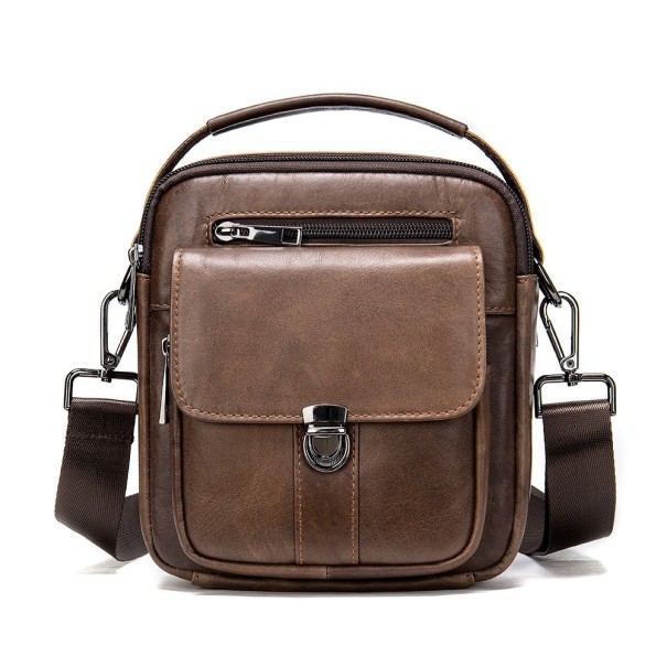 Heren leren schoudertas T338 3