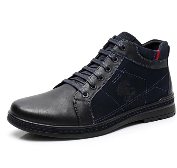 Heren leren sneakers J2127 blauw 40