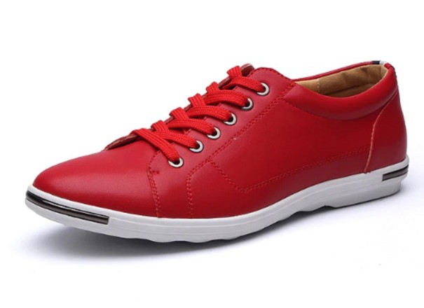 Heren leren sneakers rood 40