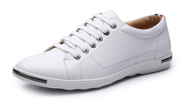 Heren leren sneakers wit 42