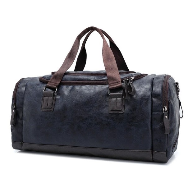 Heren leren tas T1158 donkerblauw