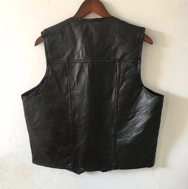 Heren leren vest F1187