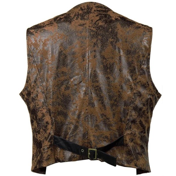 Heren leren vest